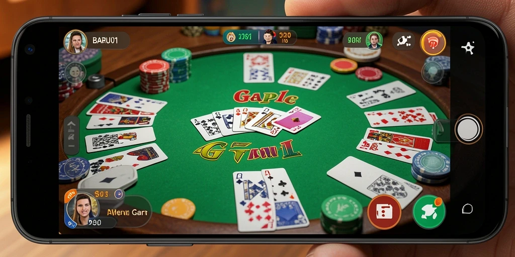 Tampilan gameplay Gaple yang seru dan interaktif di BARU01.