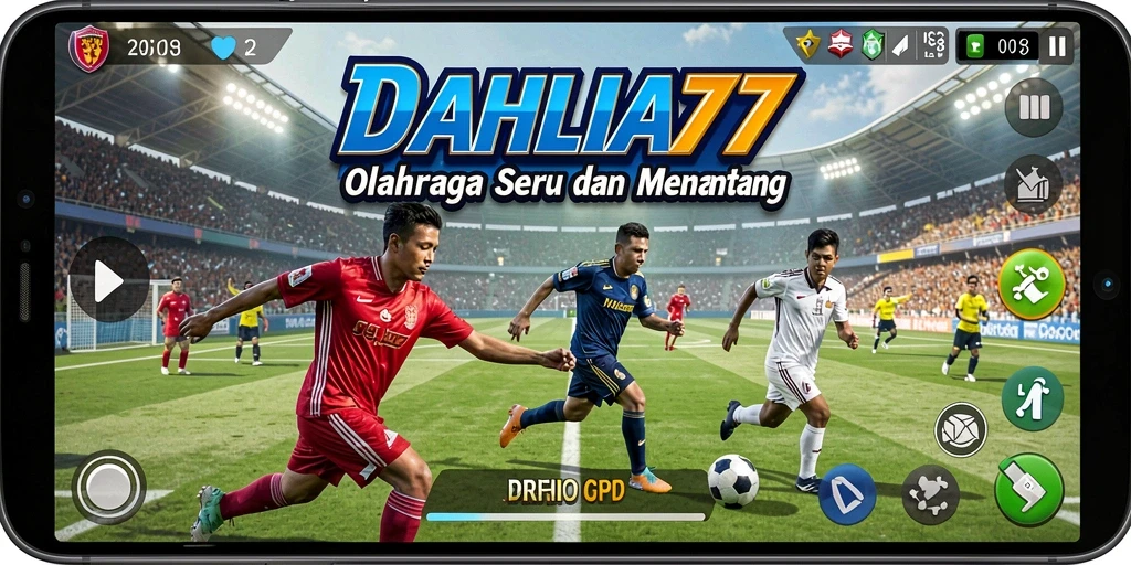 Screenshot utama DAHLIA77 menampilkan gameplay seru olahraga.