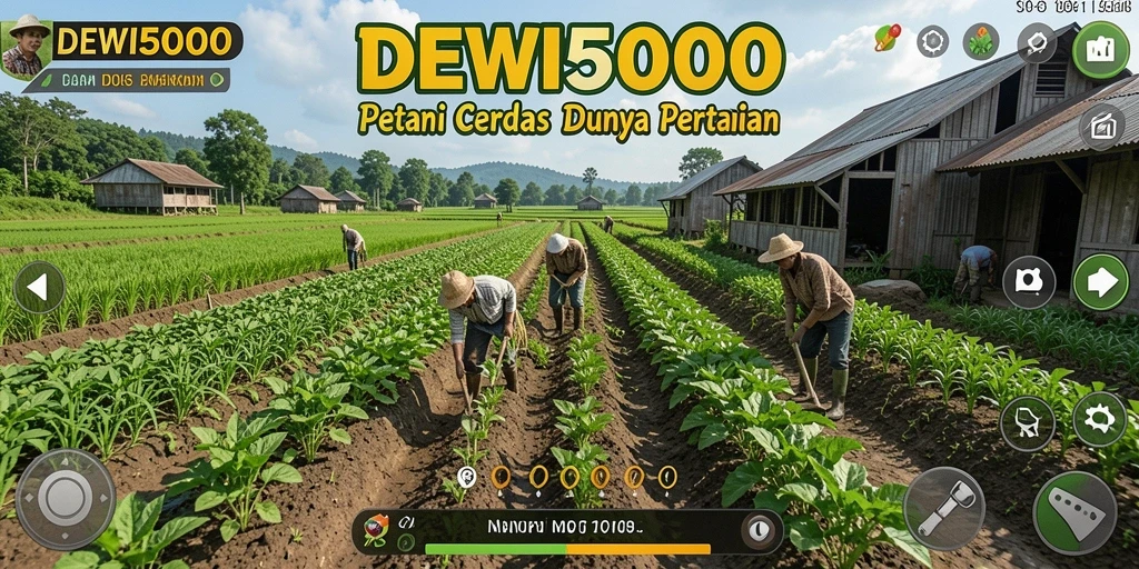 Gameplay seru DEWI5000 dalam bertani dan berkebun.
