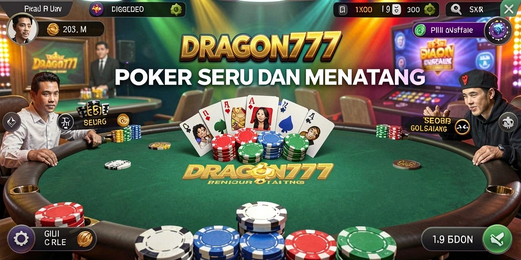 Screenshot gameplay Poker DRAGON777 yang seru dan interaktif.