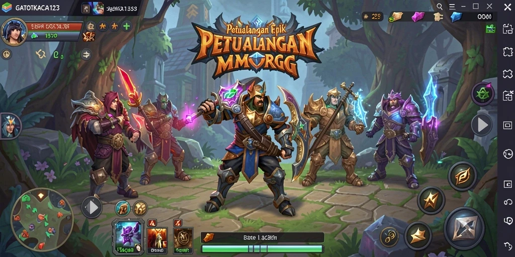 Tangkapan layar gameplay GATOTKACA123 menampilkan aksi seru dalam petualangan MMORPG.