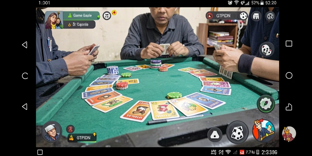 Screenshot menunjukkan gameplay seru GTPIDN saat bermain Gaple.