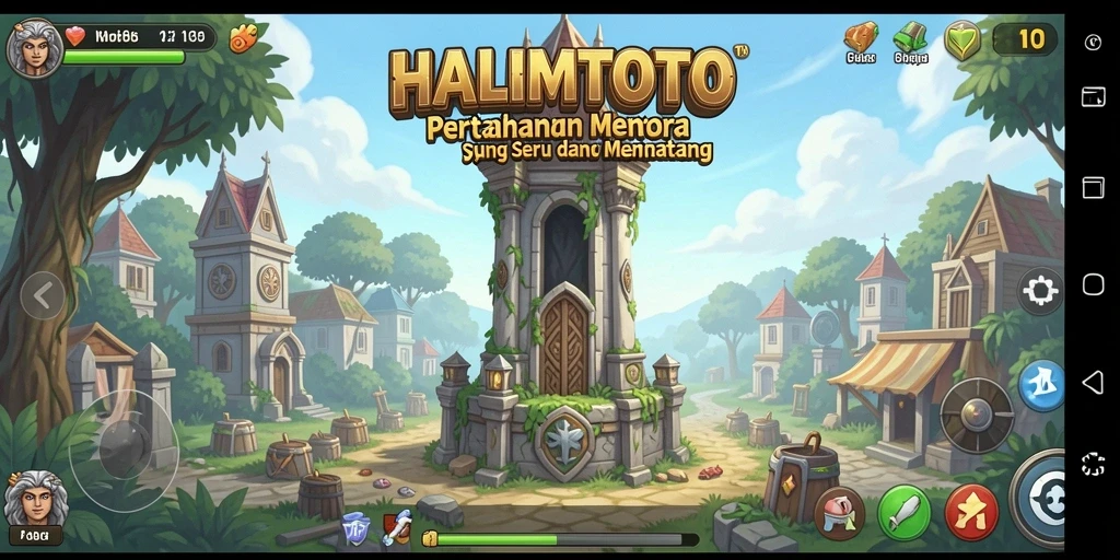Tangkapan layar HALIMTOTO menunjukkan aksi pertahanan menara yang mendebarkan.