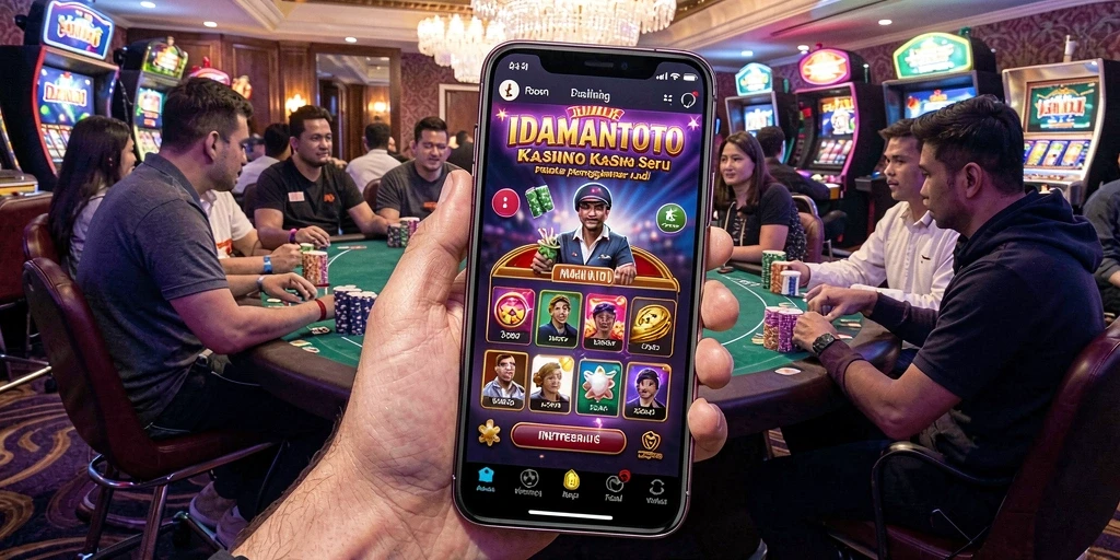 Tampilan gameplay menarik IDAMANTOTO dengan nuansa Kasino yang hidup.