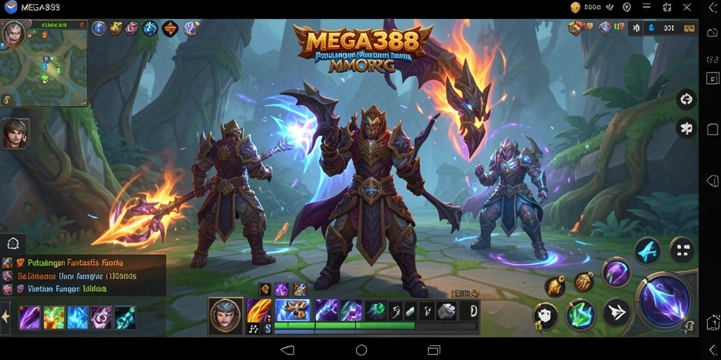 Tangkapan layar game MEGA388 menampilkan aksi pertempuran seru dalam MMORPG.