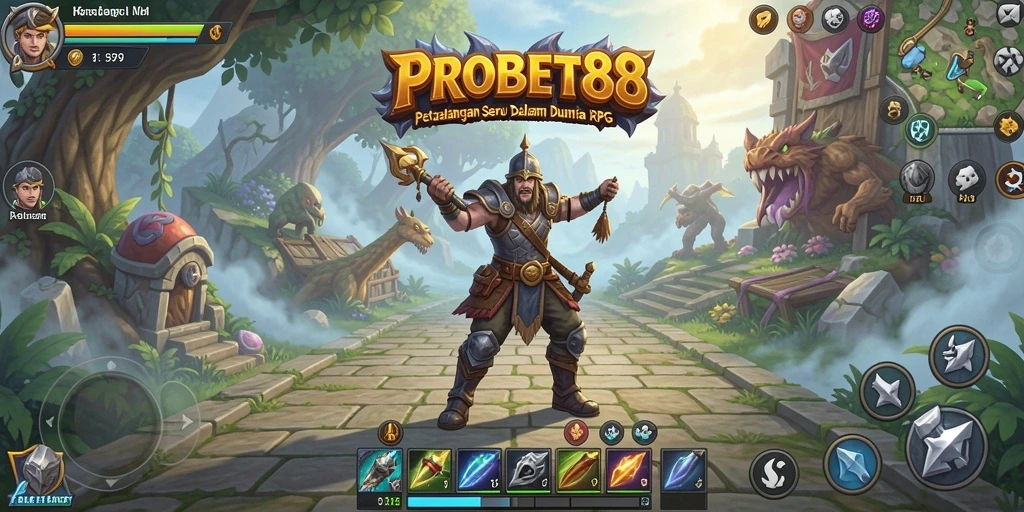 Screenshot menampilkan aksi seru dalam game RPG PROBET88.