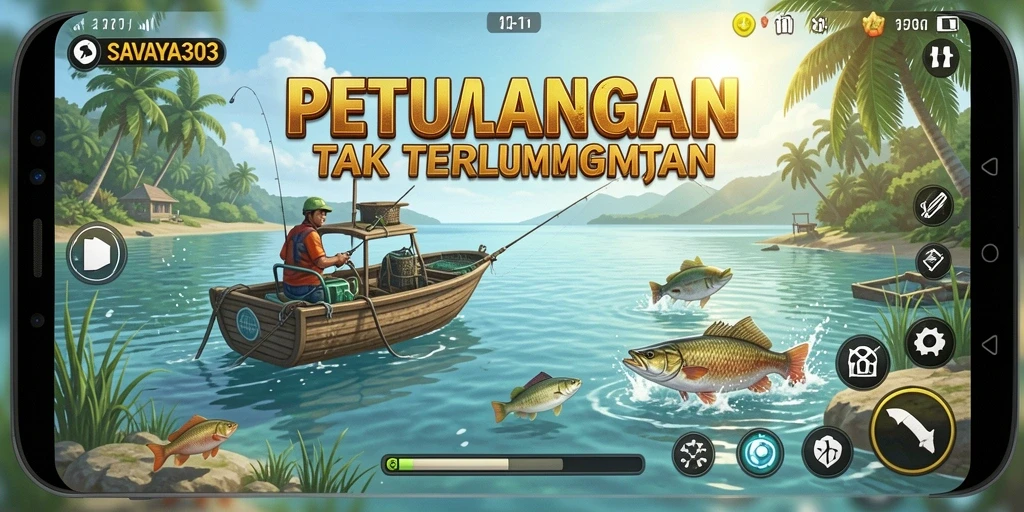 Screenshot gameplay SAVAYA303 menampilkan momen seru dalam memancing.