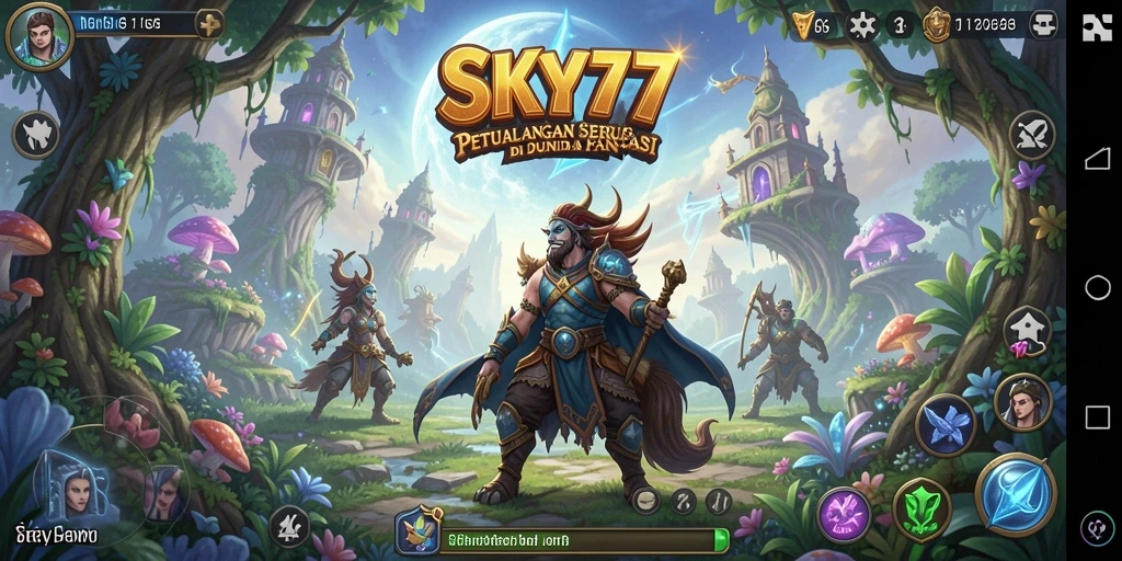 Gambaran gameplay SKY77 yang menampilkan petualangan seru di dunia fantasi.