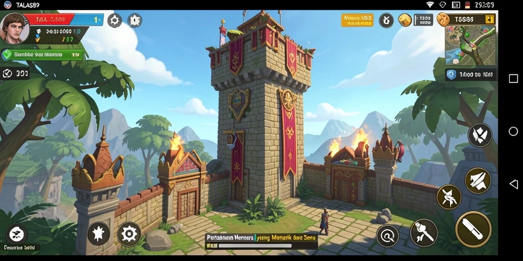 Tampilan seru gameplay TALAS89 dalam mode Tower Defense.